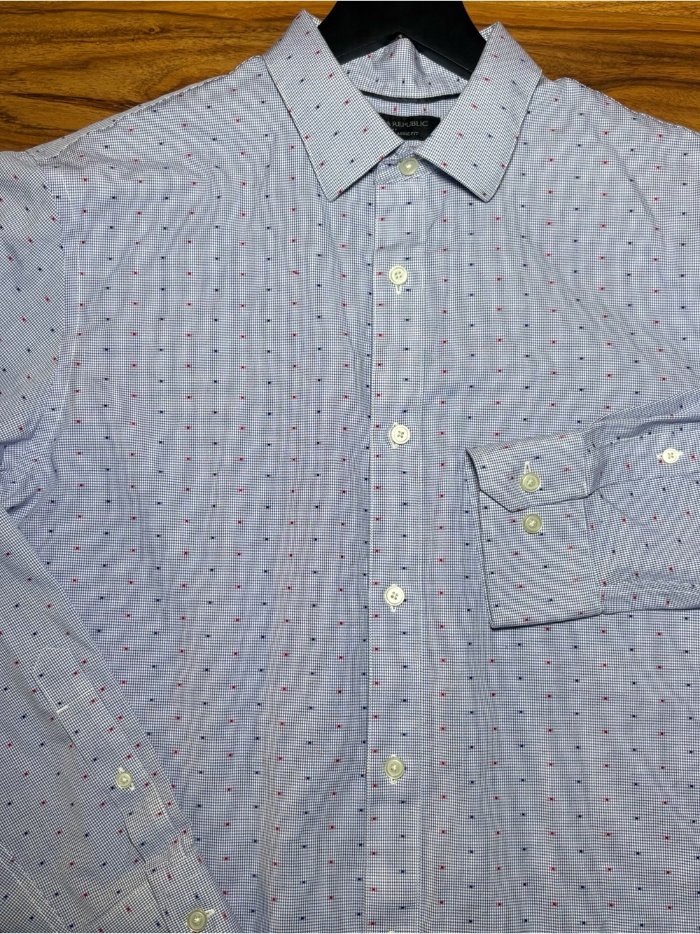 Banana Republic Blue Non Iron Classic Fit Dress Shirt Mens Medium